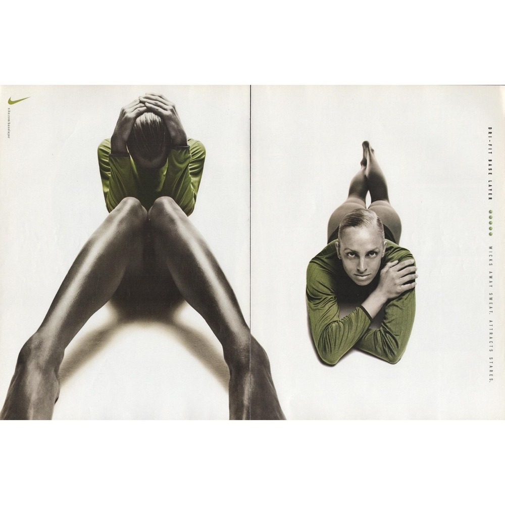 Vintage 1999 Nike‎ Dri Fit Print Ad Women's Athletic Fitness Fashion Decor